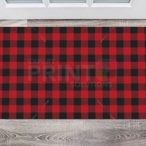 Farmhouse Buffalo Plaid Pattern - Black and Red Floor Sticker
