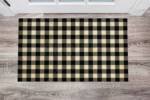 Farmhouse Buffalo Plaid Pattern - Black and Tan Floor Sticker