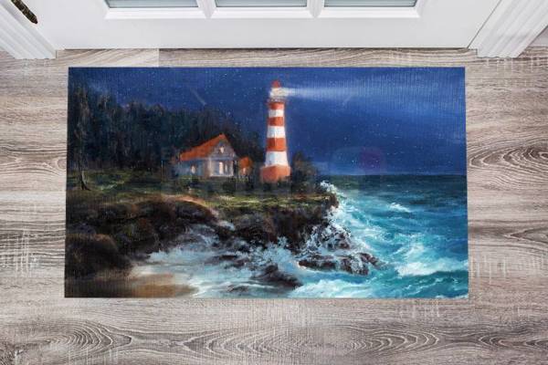 2835-lighthouse-in-a-stormy-night-floor-sticker-decor Lighthouse in a Stormy Night Floor Sticker