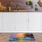 Sunset Ocean Waves Floor Sticker