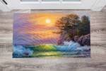 Sunset Ocean Waves Floor Sticker