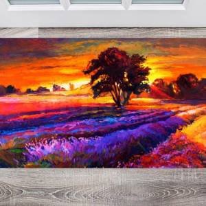 Colorful Lavender Field #1 Floor Sticker