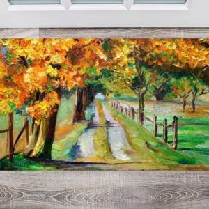 Country Road with Maple Trees Floor Sticker