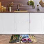 Old Red Car on a Sunny Street Floor Sticker