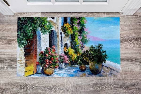 Mediterranean Cottage Near the Sea #2 Floor Sticker