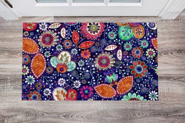 Beautiful Ethnic Native Boho Flower Design Floor Sticker