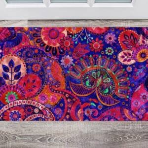 Beautiful Folk Ethnic Native Boho Paisley Design #5 Floor Sticker