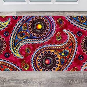 Beautiful Folk Ethnic Native Boho Paisley Design #15 Floor Sticker