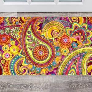 Beautiful Folk Ethnic Native Boho Paisley Design #16 Floor Sticker