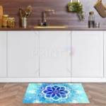 Beautiful Ethnic Blue and White Mandala Design Floor Sticker
