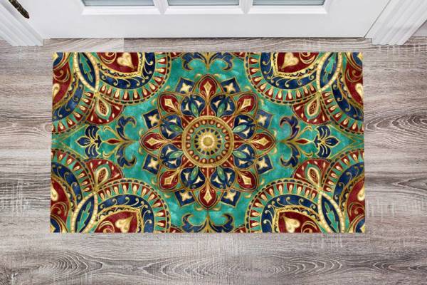 Beautiful Ethnic Native Boho Colorful Mandala Design #4 Floor Sticker