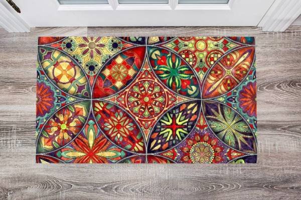 Beautiful Ethnic Native Boho Colorful Mandala Design #7 Floor Sticker