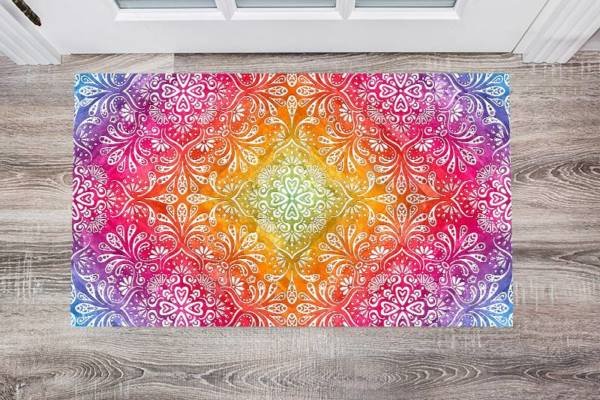 Beautiful Ethnic Native Boho Colorful Mandala Design #9 Floor Sticker
