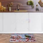 Little Bird on a Red Berry Tree Floor Sticker