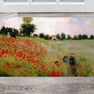 The Poppy Field near Argenteuil by Claude Monet Floor Sticker