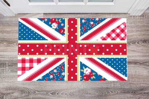 British Union Jack Patchwork Flag #1 Floor Sticker