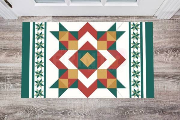 Beautiful Farmhouse Quilt Patchwork Design #3 Floor Sticker