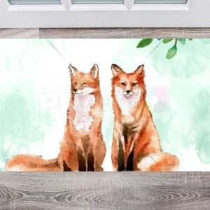 Cute Fox Couple #2 Floor Sticker