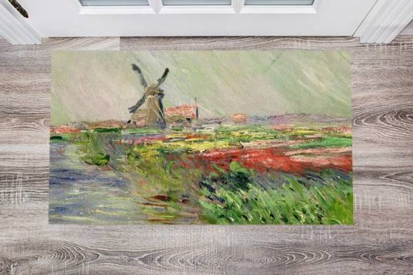Tulip Field in Holland by Claude Monet Floor Sticker