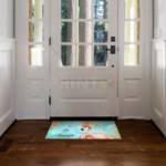 Pretty Flamingo with Roses Floor Sticker