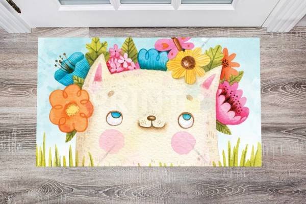 Welcome Friends Garden Cat Floor Sticker