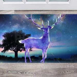 Beautiful Nebula Deer Floor Sticker