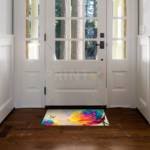 Rainbow Rose and Butterfly Floor Sticker