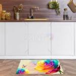 Rainbow Rose and Butterfly Floor Sticker
