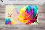 Rainbow Rose and Butterfly Floor Sticker