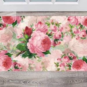 Pink Victorian Roses Floor Sticker