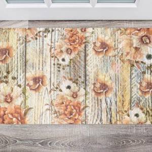 Flowers on Wood Pattern #1 Floor Sticker