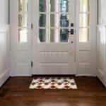 Folk Patchwork Quilt Pattern with Flowers #1 Floor Sticker