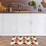 Folk Patchwork Quilt Pattern with Flowers #1 Floor Sticker