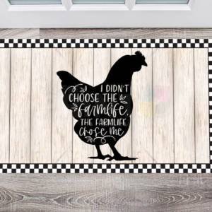 Farmhouse Chicken Silhouette Floor Sticker