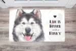 Life is Better with a Husky Floor Sticker