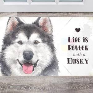 Life is Better with a Husky Floor Sticker