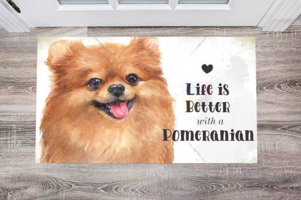 Life is Better with a Pomeranian Floor Sticker