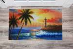 4933-beautiful-tropical-sunset-and-lighthouse-floor-sticker-decor Beautiful Tropical Sunset and Lighthouse Floor Sticker