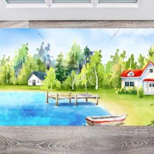 Little Cottage By the Lake #2 Floor Sticker