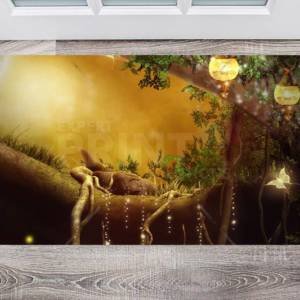 Magical Forest with Fireflies Floor Sticker