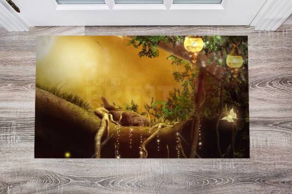 Magical Forest with Fireflies Floor Sticker