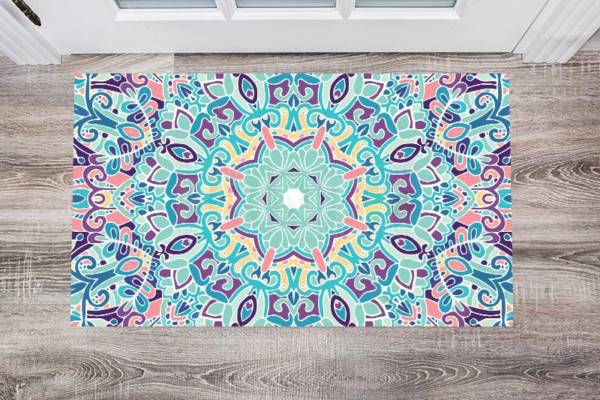 Bohemian Folk Art Ethnic Mandala Design #1 Floor Sticker