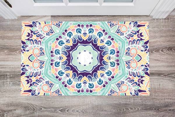 Bohemian Folk Art Ethnic Mandala Design #3 Floor Sticker