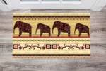 Bohemian Folk Art African Elephants Patchwork Pattern #1 Floor Sticker