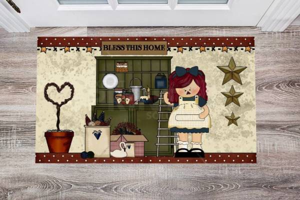 Prim Raggedy Ann's Kitchen #1 Floor Sticker