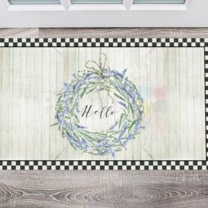 Pretty Lavender Wreath Floor Sticker