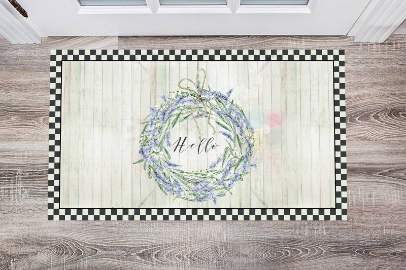 Pretty Lavender Wreath Floor Sticker