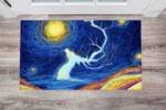 Abstract Moonlight Deer Floor Sticker