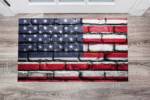 American Flag on Bricks Floor Sticker