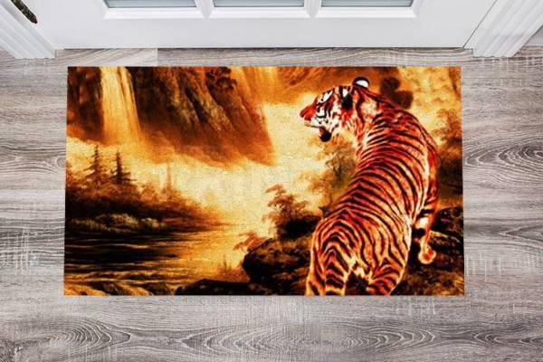 Hunting Tiger by the River Floor Sticker